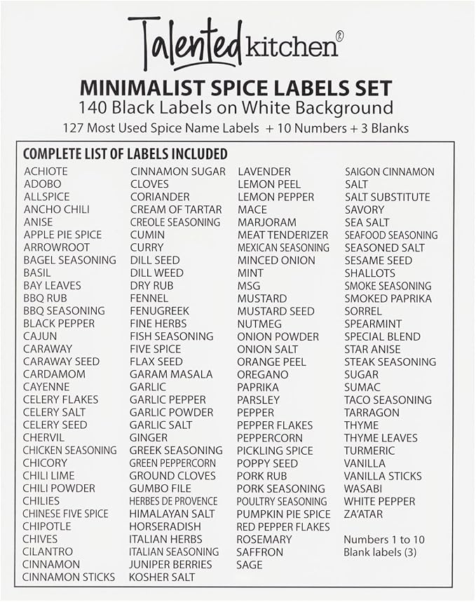 Talented Kitchen Spice Jar Labels - Image 6
