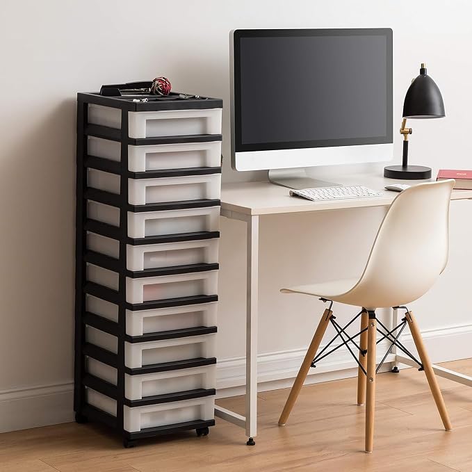 IRIS USA 2 Pack 10-Drawer Plastic Rolling Storage Cart Organizer - Image 7