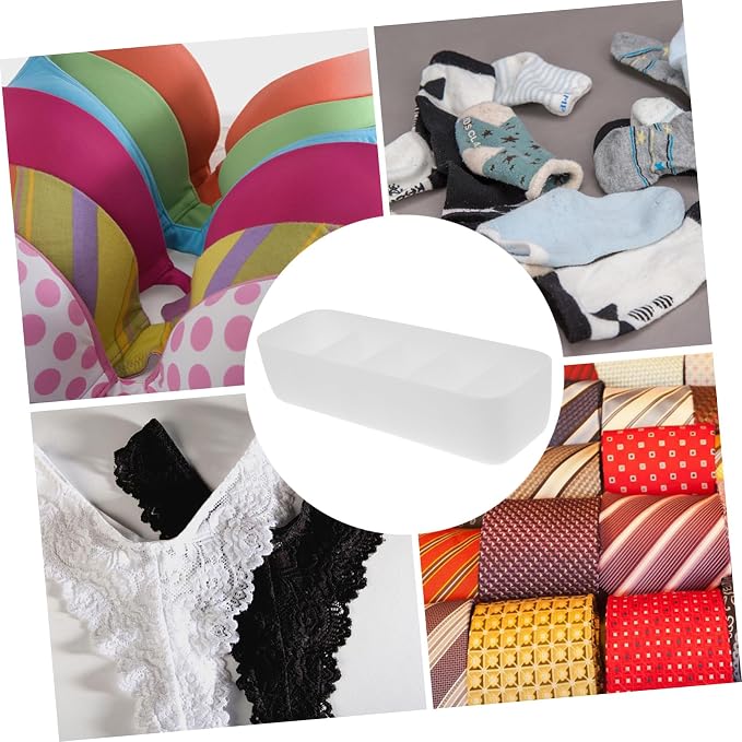 TEHAUX 2pcs Socks Container Underwear Storage Box Solid Dividers Crumple Easy - Image 4
