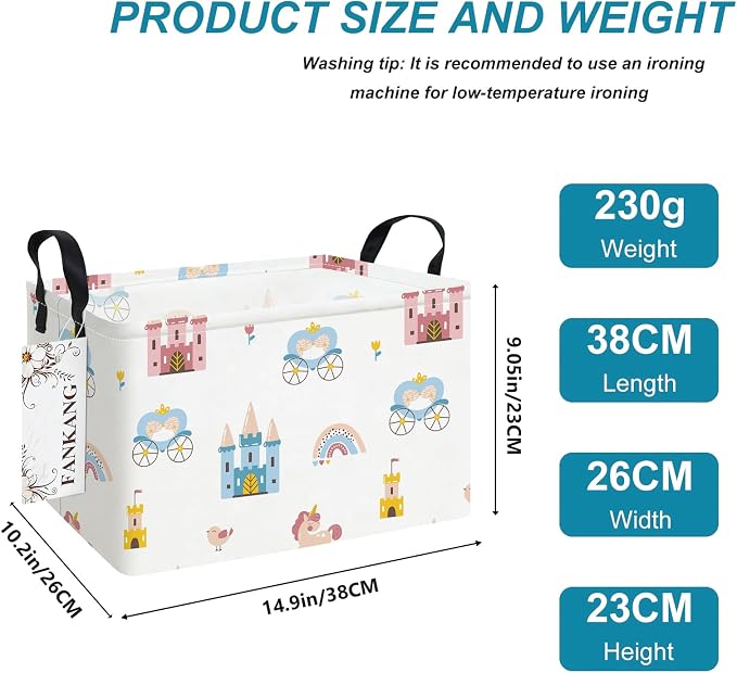 FANKANG Storage Bins, Nursery Hamper Canvas Laundry Basket Foldable - Image 2