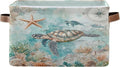 Sea Turtle Storage Basket Fabric Storage Bin Nautical theme Baskets Coastal by Wamika