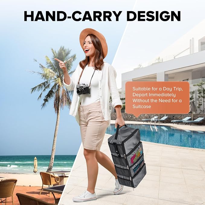 Suitcase Organizer, Travel Luggage Organizer Hanging Shelves Packing Cube - Image 5