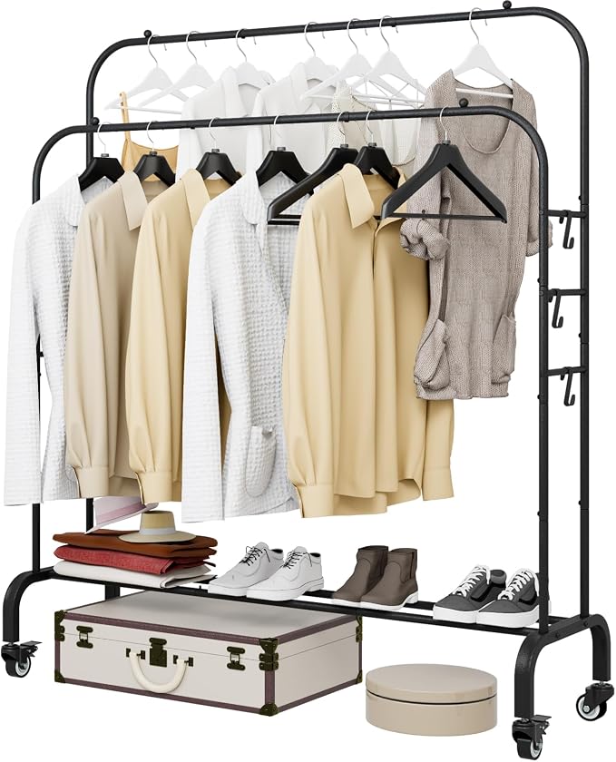SUOERNUO Garment Rack with Wheels Clothing Rack by SUOERNUO