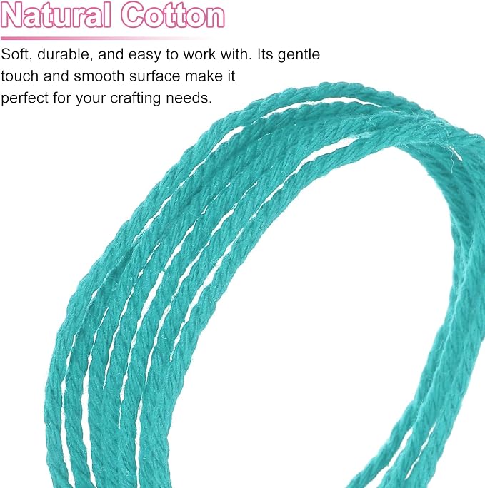 HARFINGTON Natural Macrame Cord 2mm x 220 Yards 3 Strand Twisted Cotton Macrame - Image 4