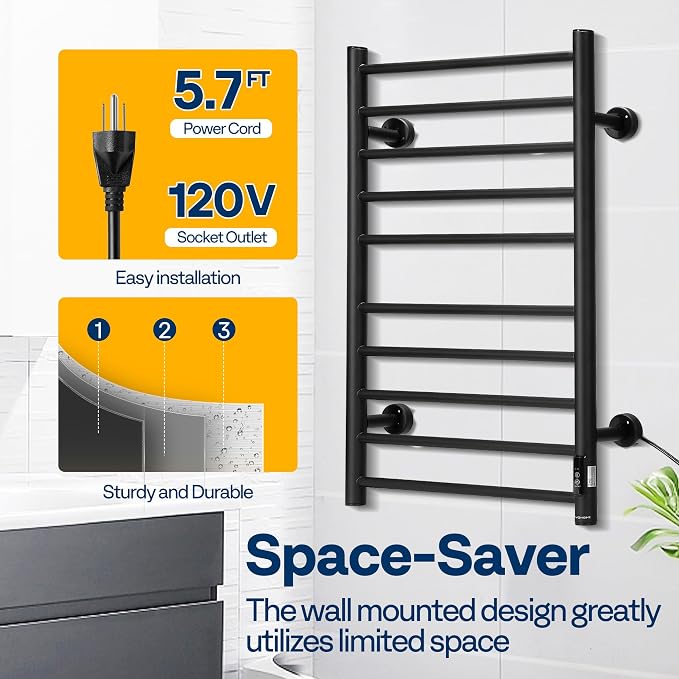 VIVOHOME Electric Heated Towel Rack - Image 5