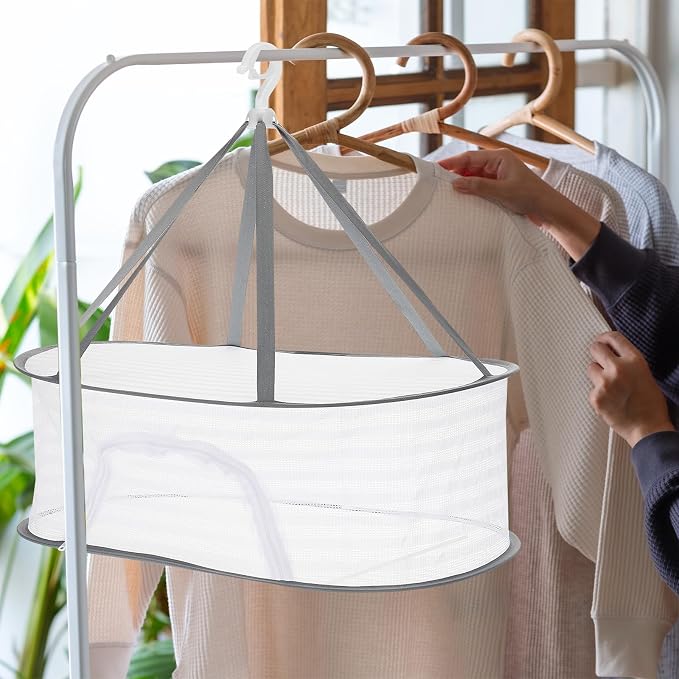 PATIKIL Folded Mesh Clothes Hanging Dryer, 4-Tier Sweater Drying Rack Folding - Image 5