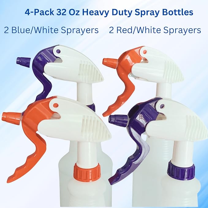 4 Pack 32 oz, Heavy Duty Spray Bottles - Image 2
