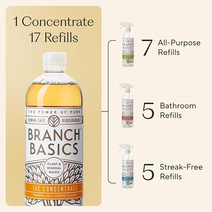 Branch Basics Cleaning Essentials Kit: All Purpose, Glass and Bathroom Cleaner - Image 2