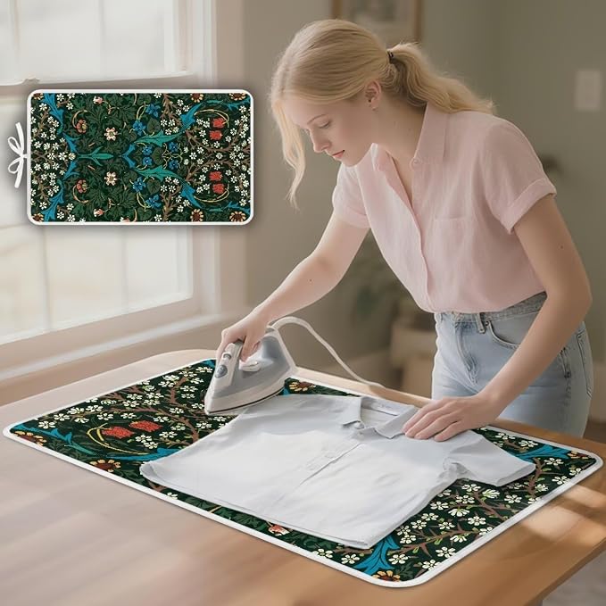 Ironing Mat William Morris Flowers Pattern Portable Ironing Pad Ironing Blanket - Image 2