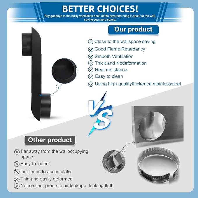 OEM Upgraded Periscope Dryer Vent Design 6.5"&12" Adjustable length - Image 3