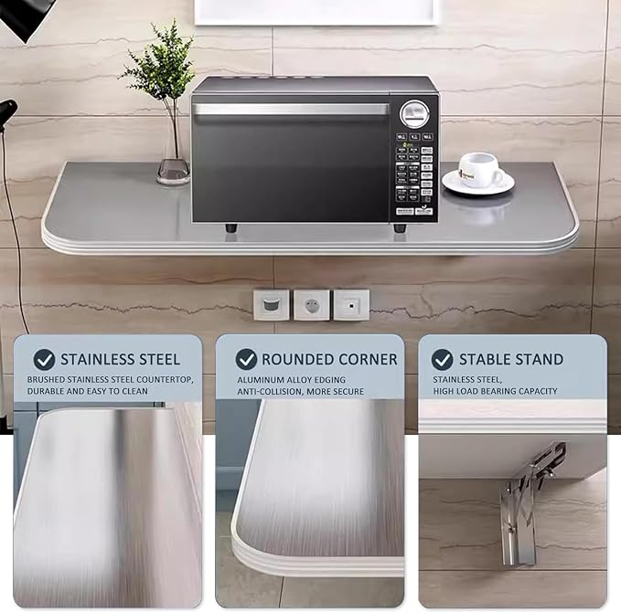 Wall Mounted Folding Desk with Drop Leaf, Fold Down Desk - Image 3