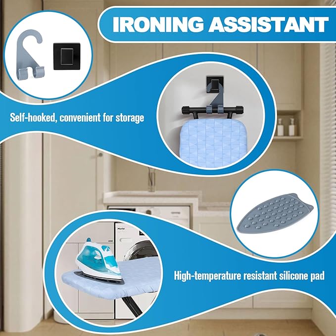 Ironing Board with Silicon Iron Mat Heavy Metal Frame Legs Iron Stand - Image 5