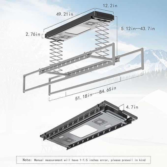 Ceiling Mounted Clothes Electric Ceiling Drying Rack 110V-120V, Ceiling - Image 5