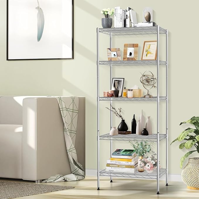 Meet perfect 5-Tier Wire Shelving Unit, NSF Certified Heavy Duty Garage Shelves - Image 5