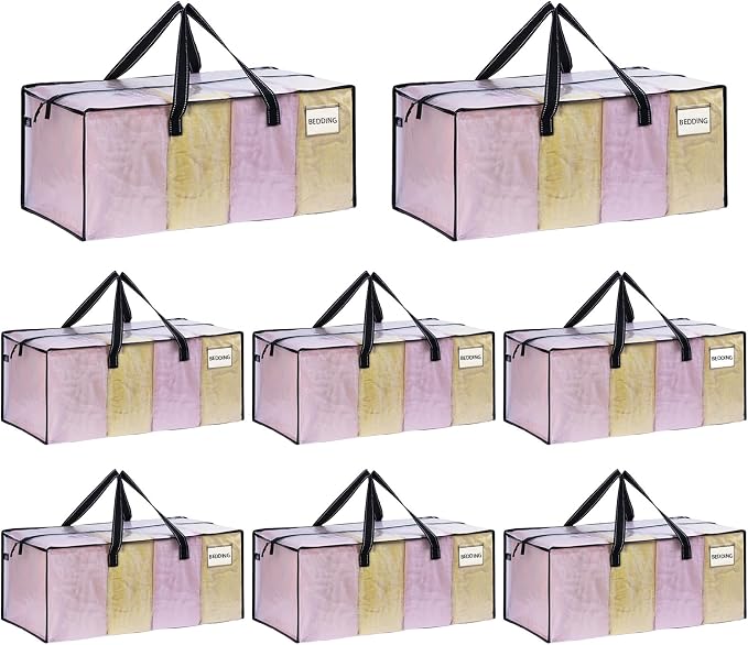 VENO 8 Pack Heavy Duty Moving Bags, Christmas Storage Bins by Veno