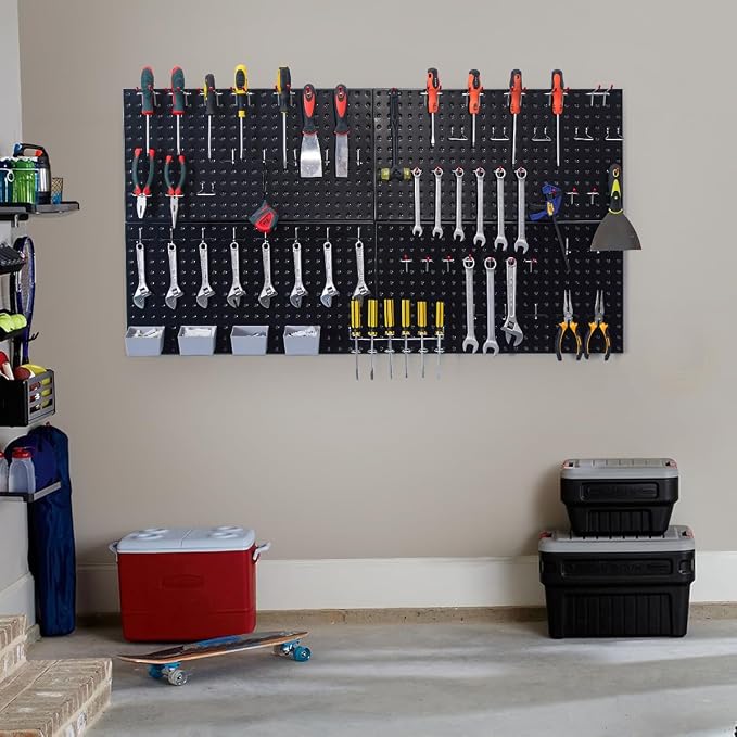 Pegboard Smith 48x24 inch Black Metal Pegboard Kit - Image 5
