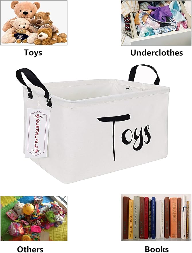 QUEENLALA Rectangular Laundry Hamper/Foldable Nursery Laundry Basket - Image 3