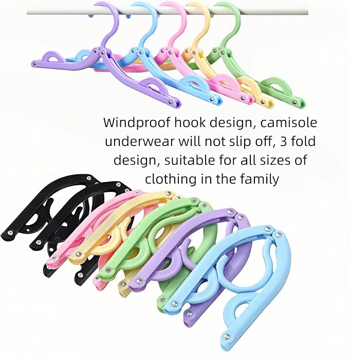 12 Pcs Travel Folding Hangers Cruise Ship Essentials, Portable Plastic Folding - Image 6
