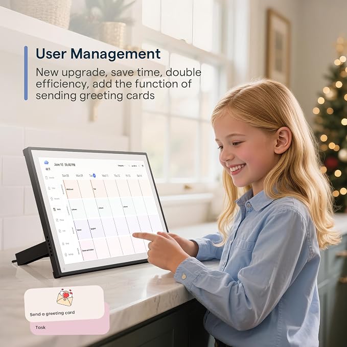 Digital Calendar, Smart WiFi Electronic Calendar&Chore Chart, IPS Touch Screen - Image 4