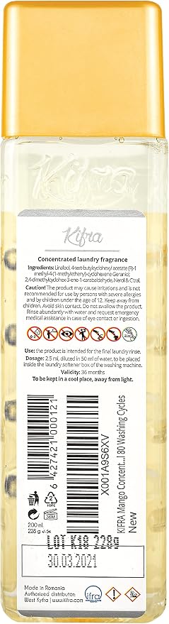 KIFRA MANGO Concentrated Laundry Fragrance 6.76 Fl Oz 200ml 80 Washing Cycles - Image 2