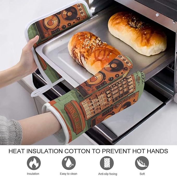 Jazz Music Equipment Oven Mitts and Pot Holders Sets Heat Resistant Kitchen - Image 3