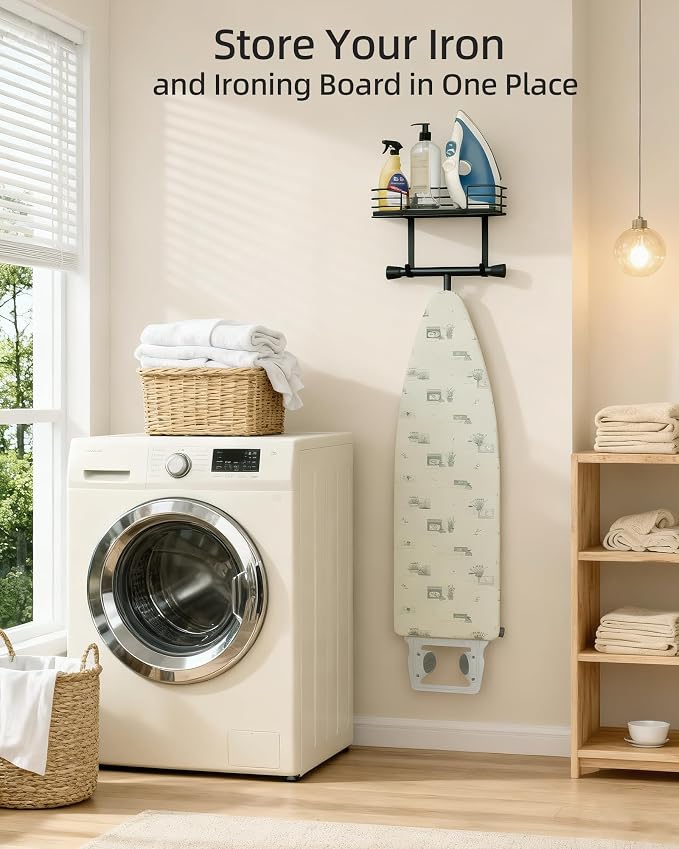 Ironing Board Holder Wall Mount, Metal Ironing Board Hanger - Image 6