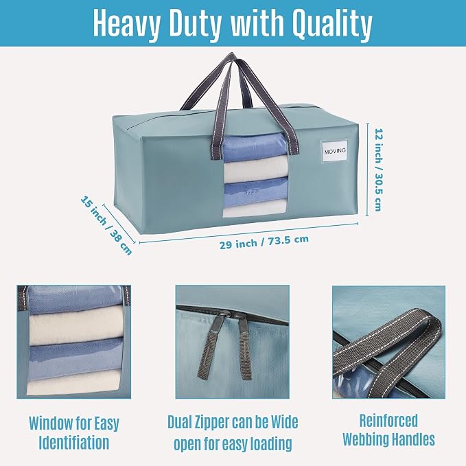 VENO 6 Pack Heavy Duty Moving Bags, Christmas Storage Bins - Image 3