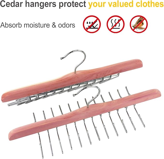 TOPIA HANGER American Red Cedar Wooden Tie Racks - Image 4