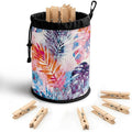 Tropical Leaf Clothespin Bag Holder Outside, Hanging Clothes Pin Bag by Unknown