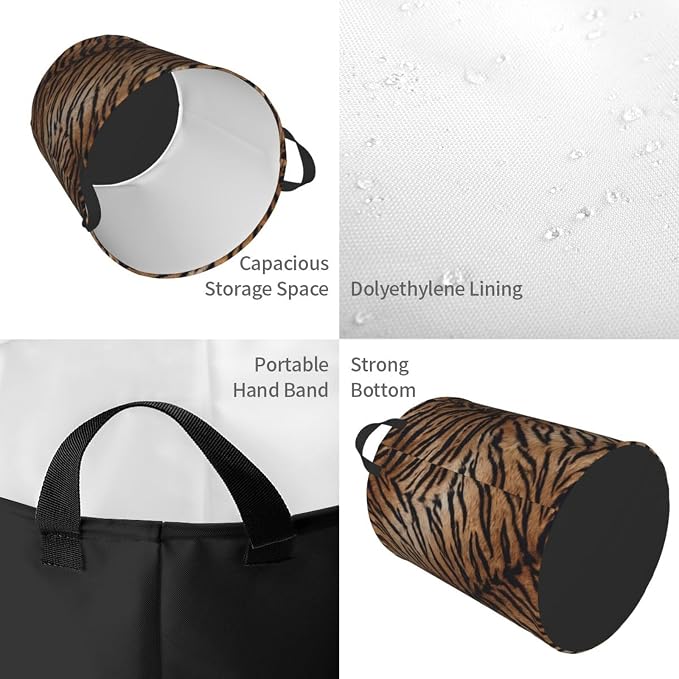 Tiger Print Laundry Hamper Bag - Image 3