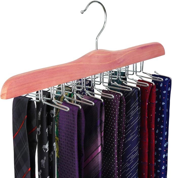 TOPIA HANGER American Red Cedar Wooden Tie Racks by TOPIAHANGER