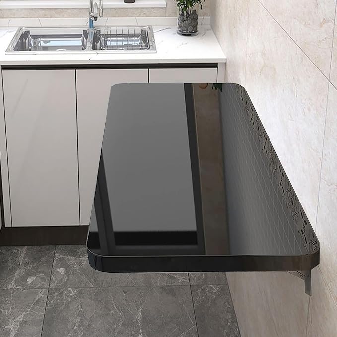 Wall Mounted Folding Table, Fold Down Floating Desk by Unknown