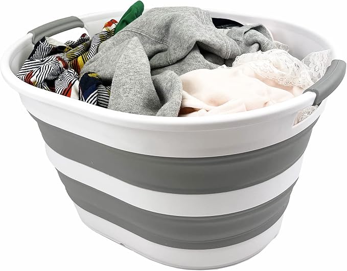 SAMMART 23L Set of 2 Collapsible Plastic Laundry Basket - Image 5