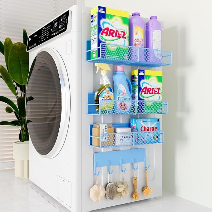 4 Pack Magnetic Shelves for Washing Machine, Heavy-Duty Magnetic Laundry by DTUQYX
