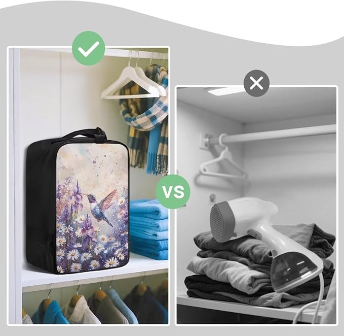 Portable Steamer Iron Storage Bag Daisy Hummingbird Lightweight Travel - Image 3