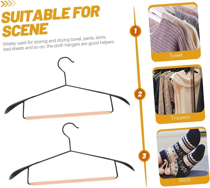 Ciieeo 5pcs Clothes Hanger Sturdy Wide-Shoulder Design - Image 3