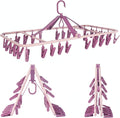 Foldable Clip Hangers with 32 Clothespin Drying Clips, Laundry Clip Drip Drying by Foshine