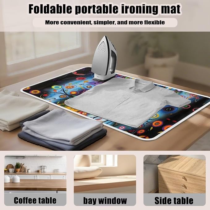 Modern Art Cat Pattern Portable Ironing Mat Anti Slip - Image 4