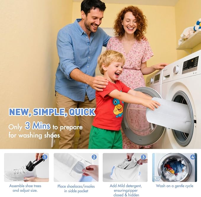 Shoe Washing Machine Bag w/Shoe Trees to Prevent Deformation - Image 2