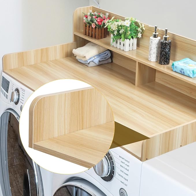 Washer Dryer Countertop, 27.5" x 54" Wooden Laundry Topper Shelf by tinysiry