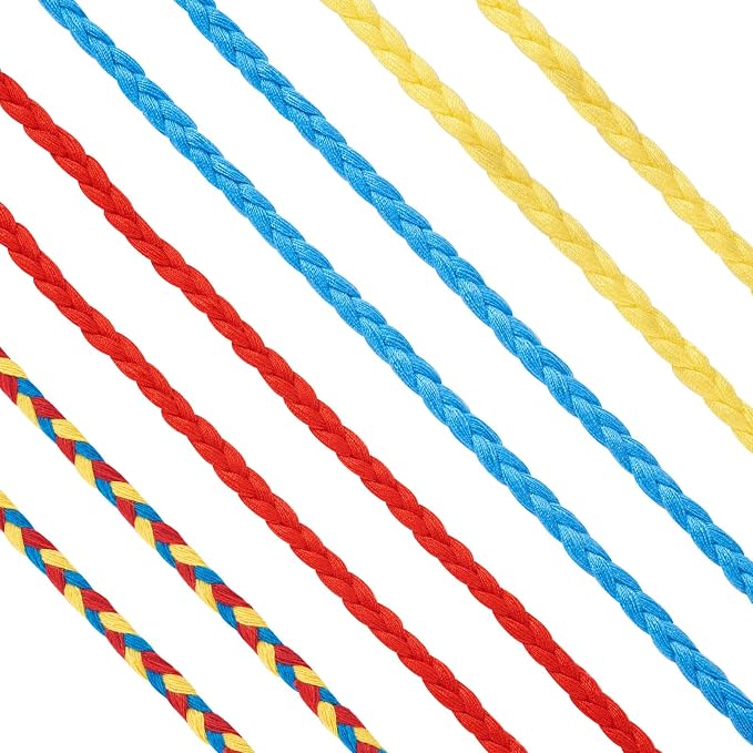 21.8 Yards Rainbow Macrame Cord 7 mm Braided Cord 3-Ply Beading Thread Cord - Image 7