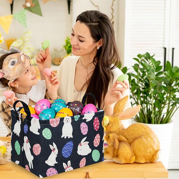 FXOLCSHE Rectangular Easter basket, Easter basket empty, Laundry Hamper - Image 4