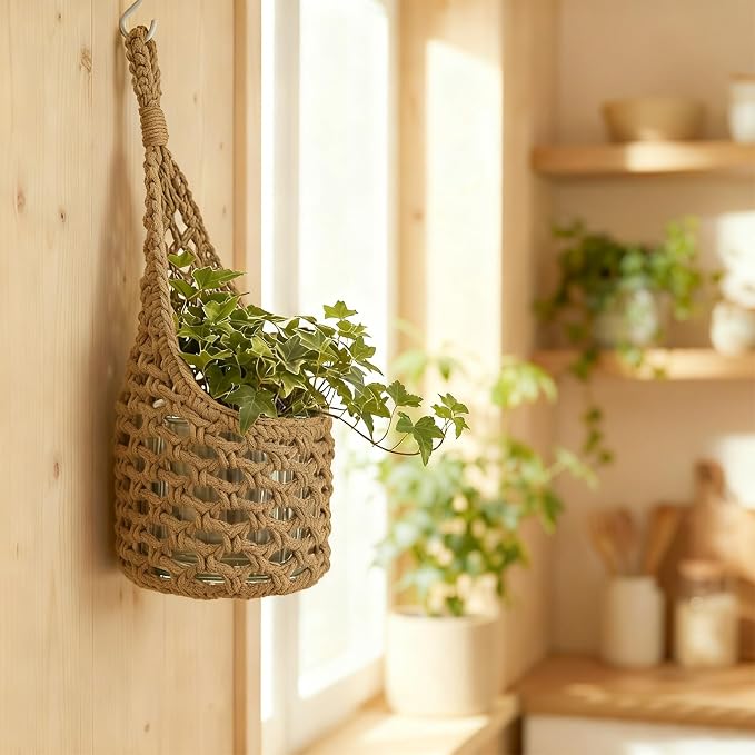 Macrame Wall Plant Hanger, Hanging Planter Basket Holder, Wall Planters - Image 5