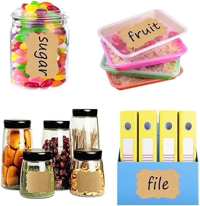 300PCS Canning Labels Name Tags Stickers, Kraft Paper Gift Tags Blank - Image 7