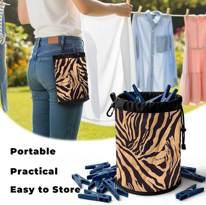 Zebra Print Clothespin Bag - Image 5