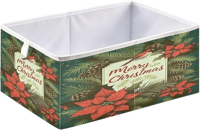 senya Large Storage Bins Flower Bird Red Collapsible Foldable Storage Cubes - Image 2