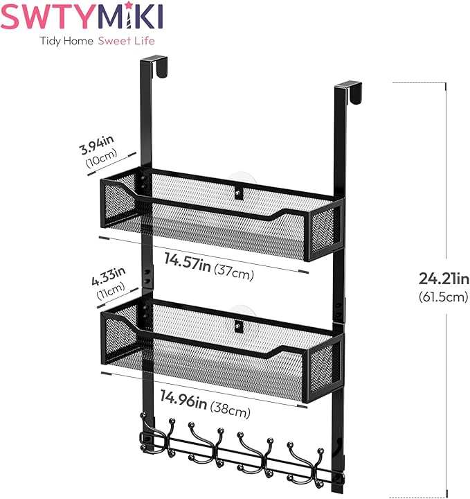 SWTYMIKI Over The Door Hooks Organizer - Image 3