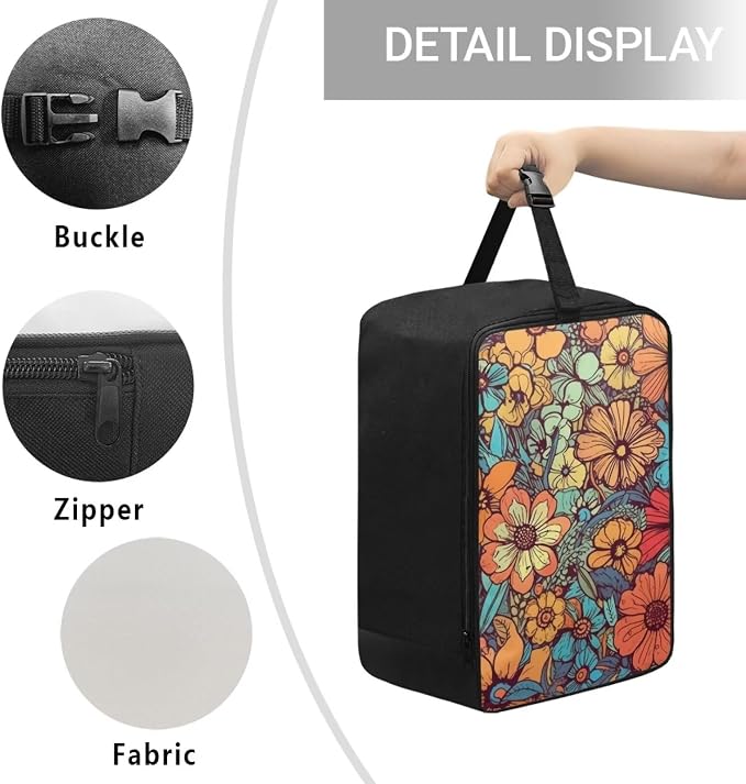 Vintage Floral Travel Steam Iron Storage Bag Lightweight Steamer Carrying Case - Image 5