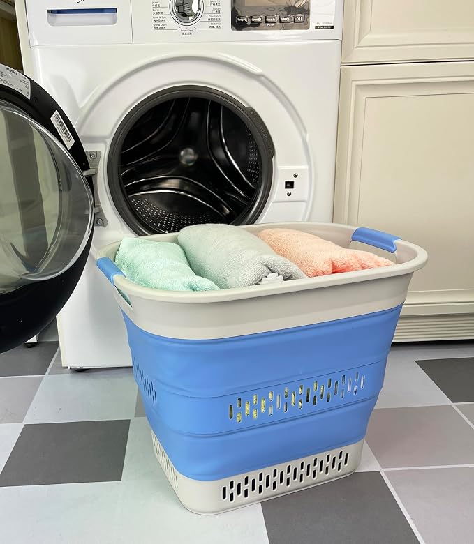 SAMMART 40L Collapsible Plastic Laundry Basket-Portable Pop Up Storage by SAMMART