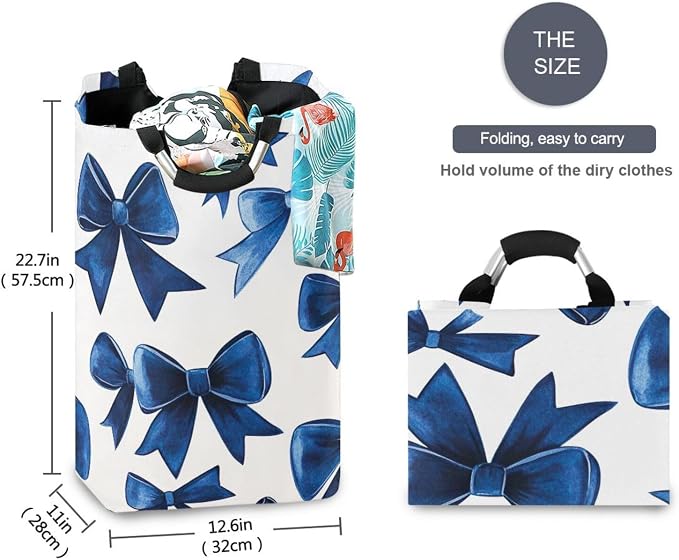ATTX Blue Bows Laundry Basket - Image 2